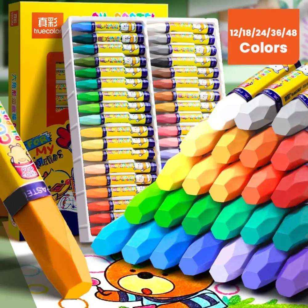 Safe 12/18/24/36/48Colors Oil Painting Stick Washable Drawing Supplies Drawing Stick Non Dirty Hands Crayon Painting Tool