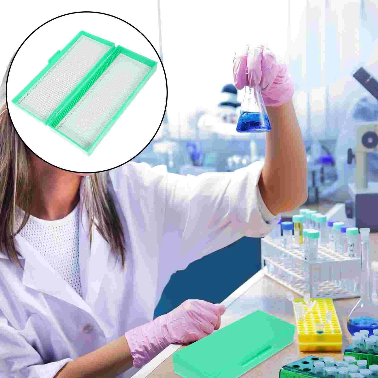

Slide Box Microscope Storing Tool Storage Boxes Container Laboratory Supplies Slides Holder Caddy Organizer