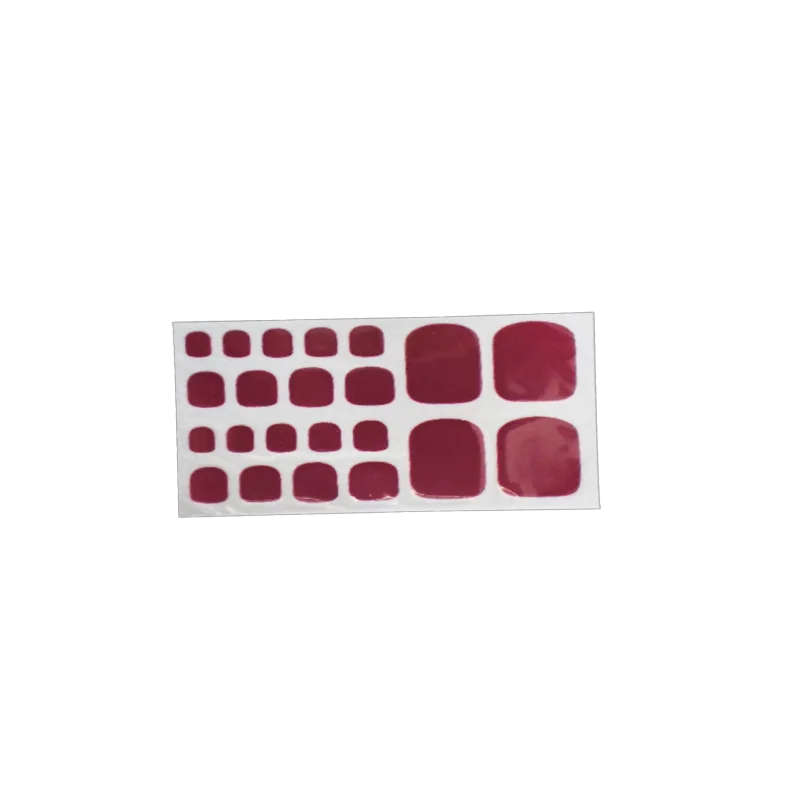 Solid Color Toenail Stickers 22tips/sheet 5 Color In1 Waterproof Fashion Nail Stickers Manicure Decals