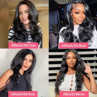 Perruque Lace Closure HD 5x5, Cheveux Humains Body Wave, Sans Colle, Lace Front, Noire, Densité 250%, Prête à Porter pour Femmes 4