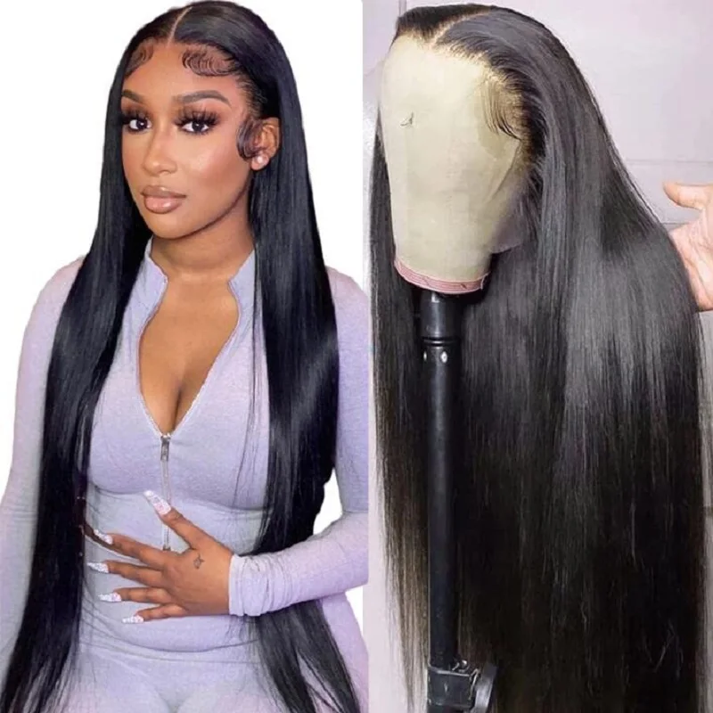 

40 inch Straight 13x4 Lace Front Wig HD Lace Frontal Human Hair Wig Pre Plucked Glueless Straight Wigs for Black Women
