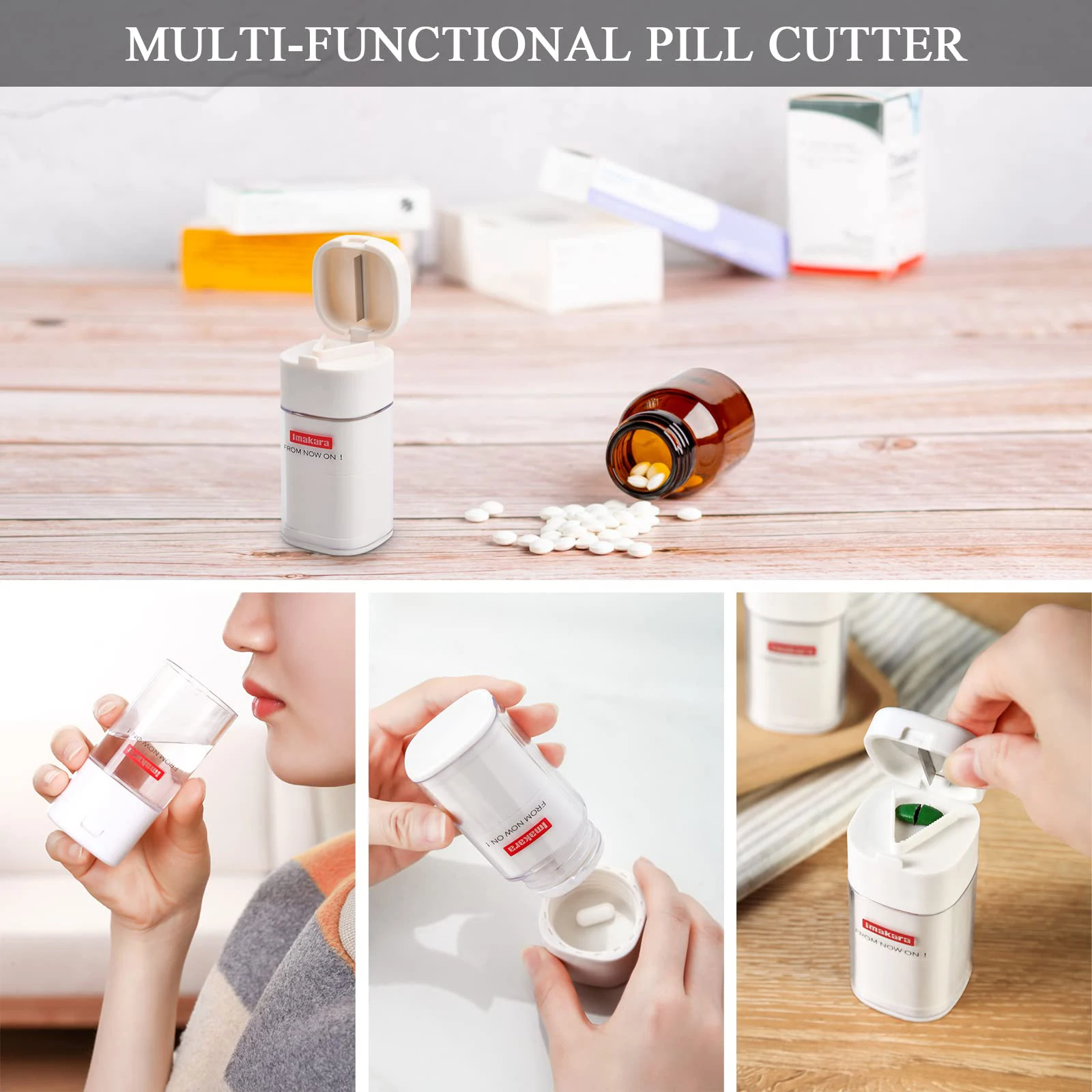 Enhanced and Upgraded Version Multifunctional Medicine Grinder Household Children's Tablet Grinding Water Cup Premium Practical