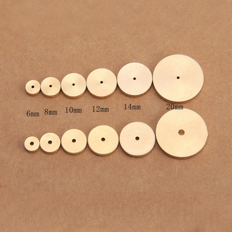 Leather Craft Tool 6Pcs Foot Circular Margins Cutting Spacer Disc Brass Leather Tool Hardware