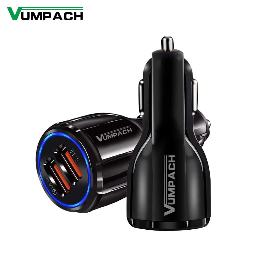 VumpachCarQuickChargeQC30MobilePhoneCharger2PortUSBFast