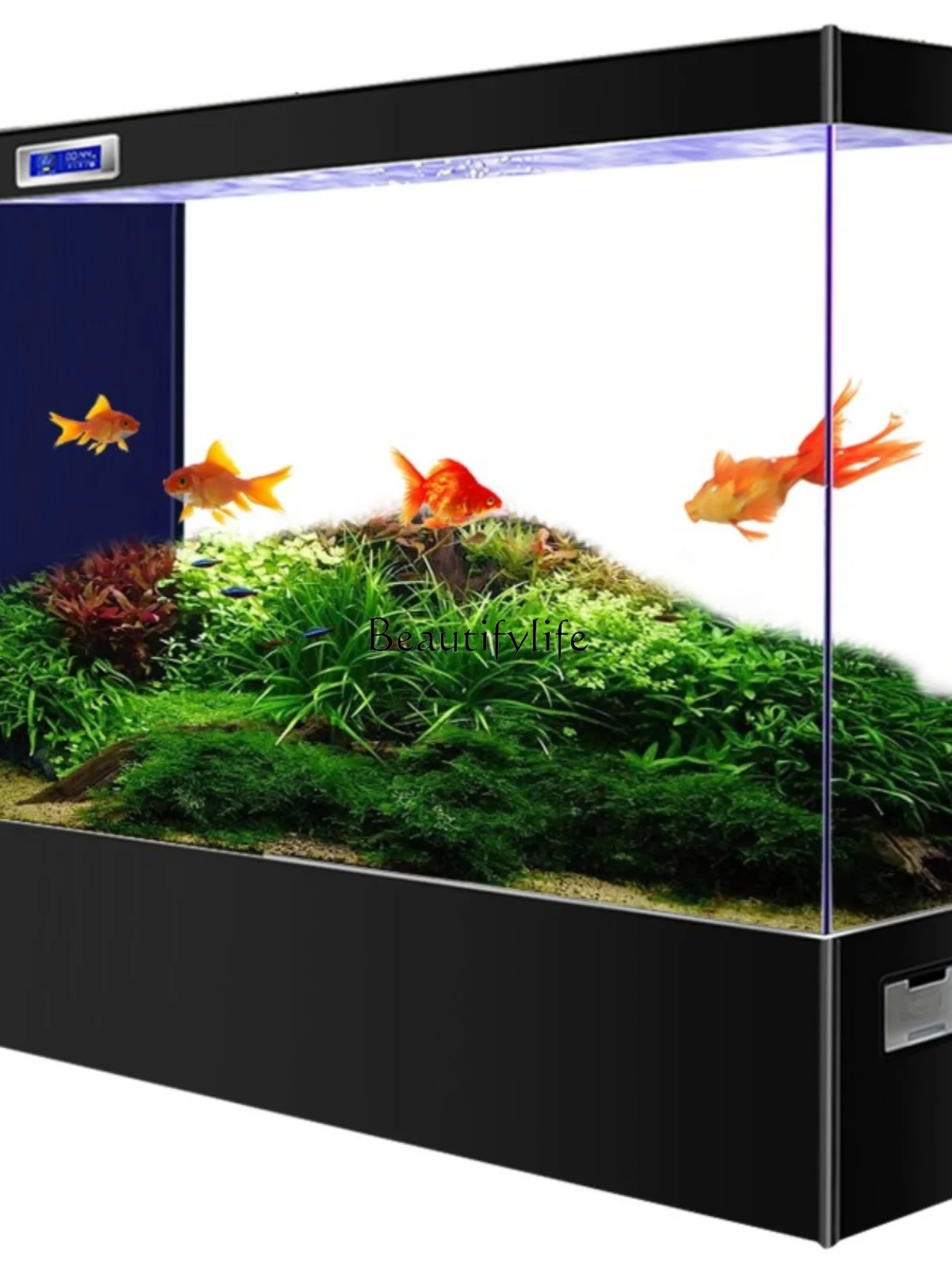 

New Super White Glass Fish Tank Living Room Subareas Screens Light Luxury Floor Change Water Fish Globe Boxes