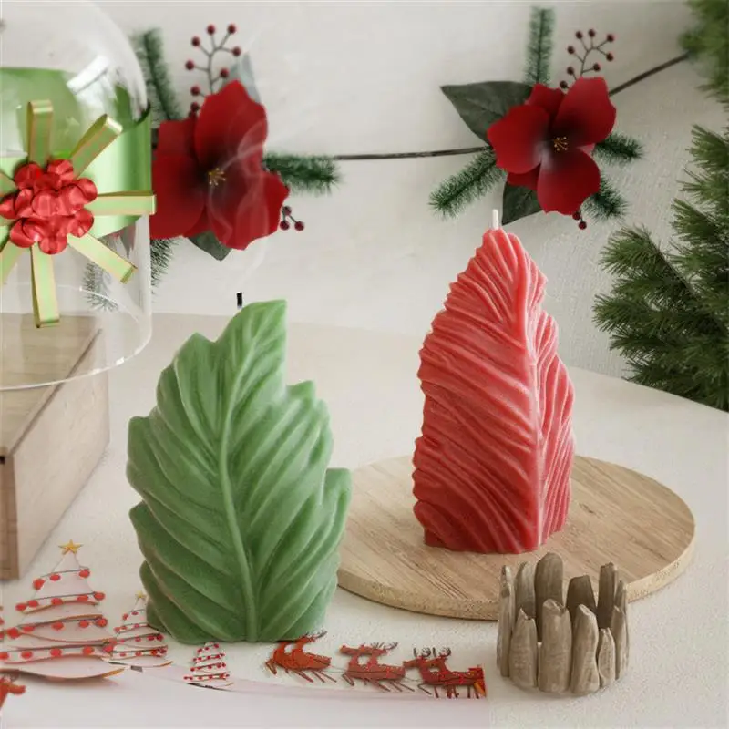 Description Picture 4 of itemDIY Silicone Candle Mold Leaf Scented Candle Making Resin Molds Geometric Large Leaf Candle Soap Plaster Wax Mold Home Decor