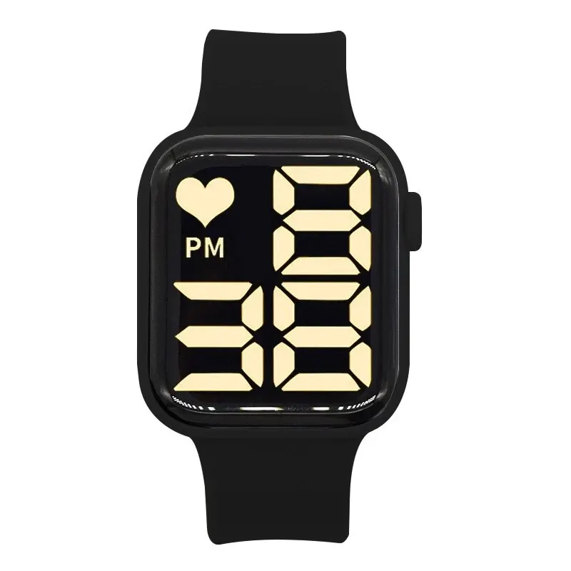 Love Watch LED Electronic Fashion Simple Square Touch Swimming Waterproof Childrens Bracelet