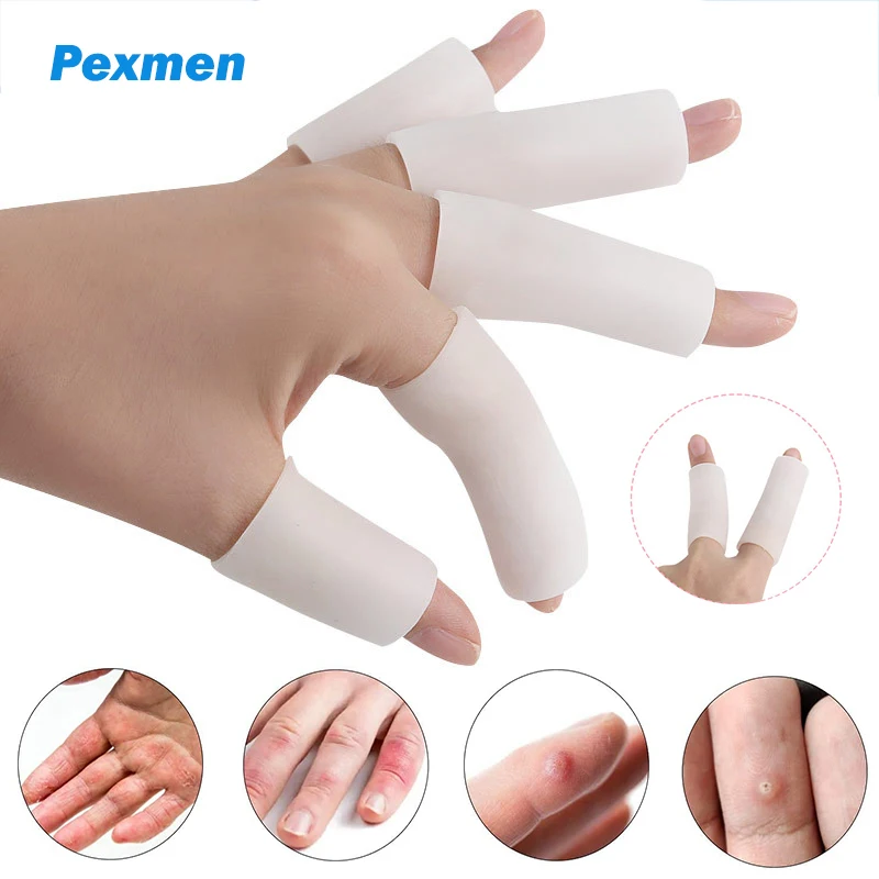 Pexmen 5pcs/bag Finger Cots Protectors Waterproof Finger Gloves Brace Sleeves For Hands Cracking