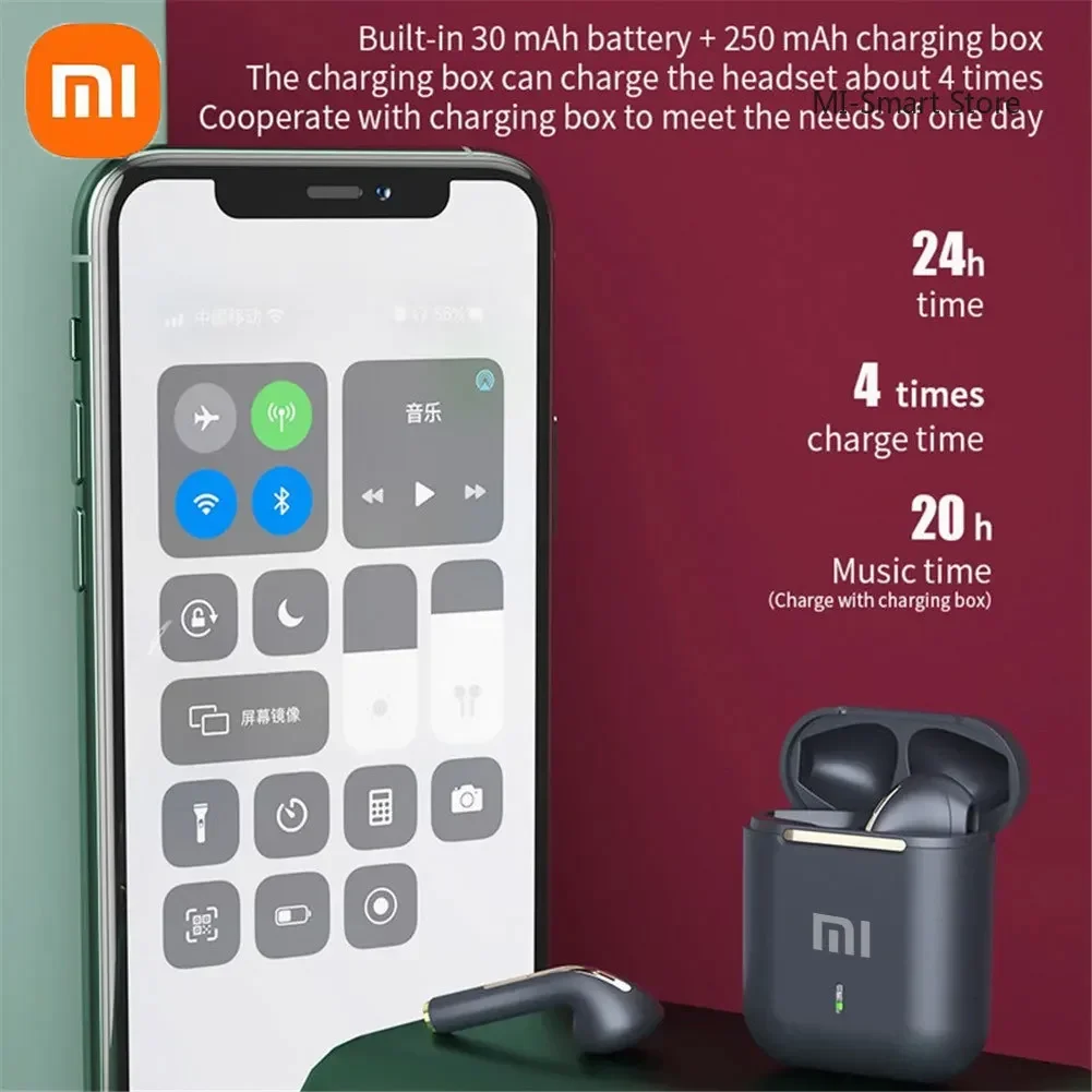 Xiaomi TWS Bluetooth Wireless Earphones J18 in-Ear Headsets Sports Headphones Hi-Fi Stereo Gaming Waterproof Earbuds with Mi 6