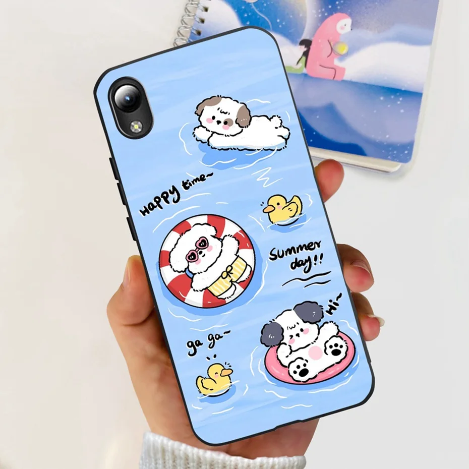 Lovely Printing Black Silicon Soft Back Cover Phone Case