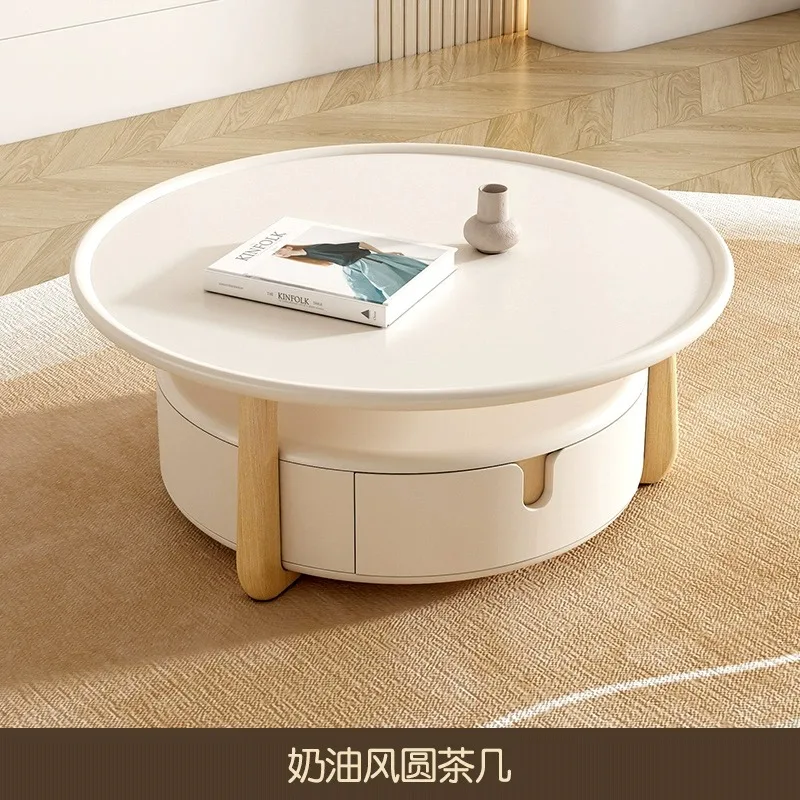 

Cream Style Floor TV Cabinet Modern Simple Coffee Table TV Cabinet Unit