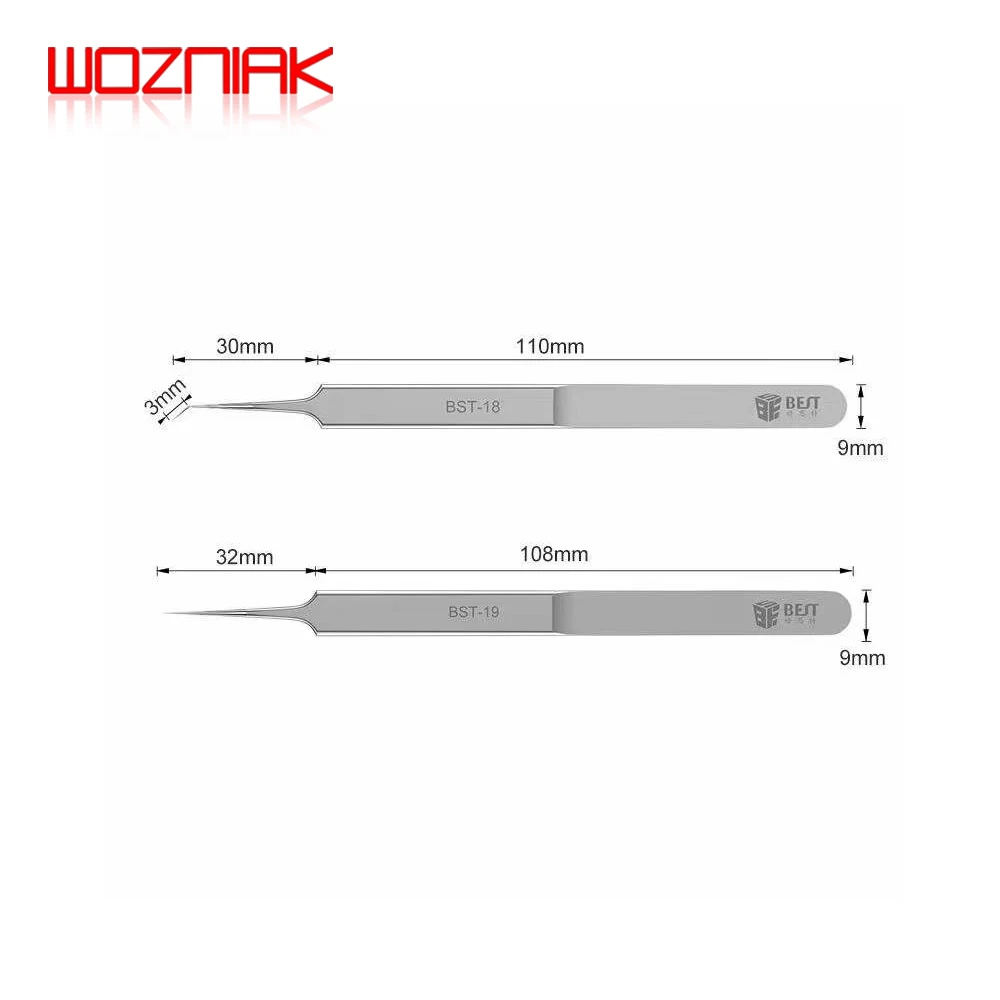 Bst-18 bst-19 Precision Maintenance Tweezers BGA Mainboard Flying Wire Spot Welding Stainless Steel Tweezers Repair Tools precision tweezers tweezer tool soldering tweezers phone repair tweezers