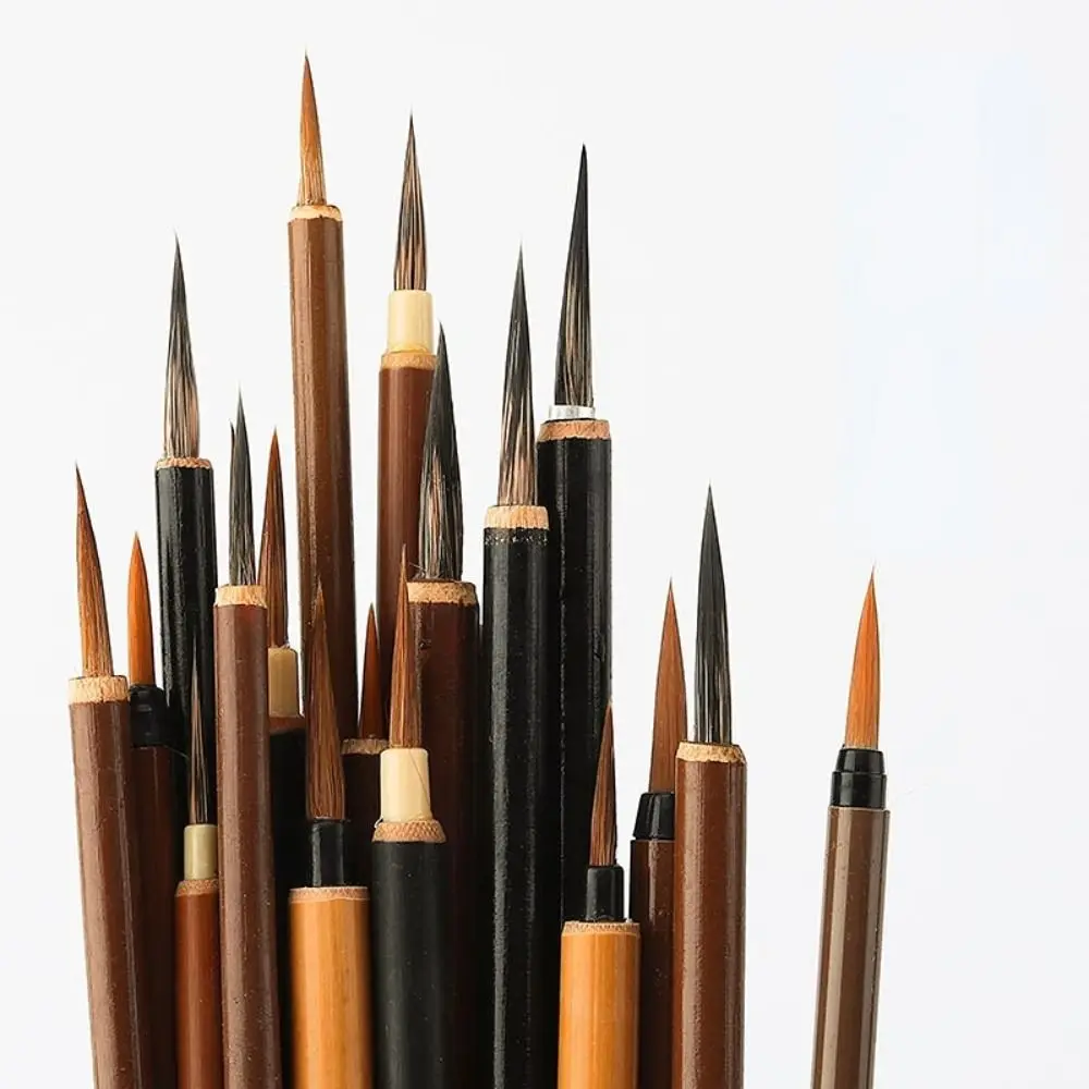 전문 늑대털 그림 그리기 아티스트 헤밍 페인팅 펜 중국식 붓 서예 붓 크리스퍼딩
