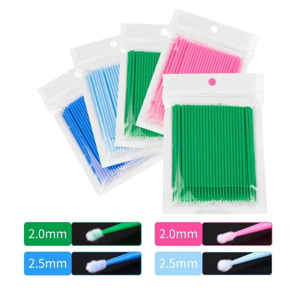 

400pcs MicroBrush Eyelashes Extension Individual Lash Applicator Wand Lashes Removing Swab Micro Brush women lashes Makeup Tools
