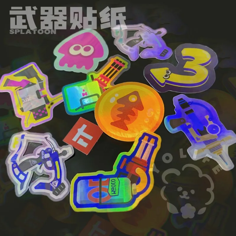 

Splatoon3 Full Laser Sticker Game Peripherals Model Collect Boy Toys Figure