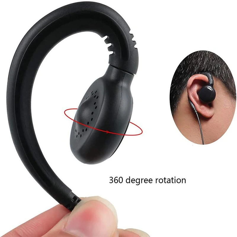 Walkie Talkie Earpiece Headset with PTT Mic, Compatible with Motorola CP200D, CLS1110, CLS1410, CLS1450, GP300, GP308, 10 Pack