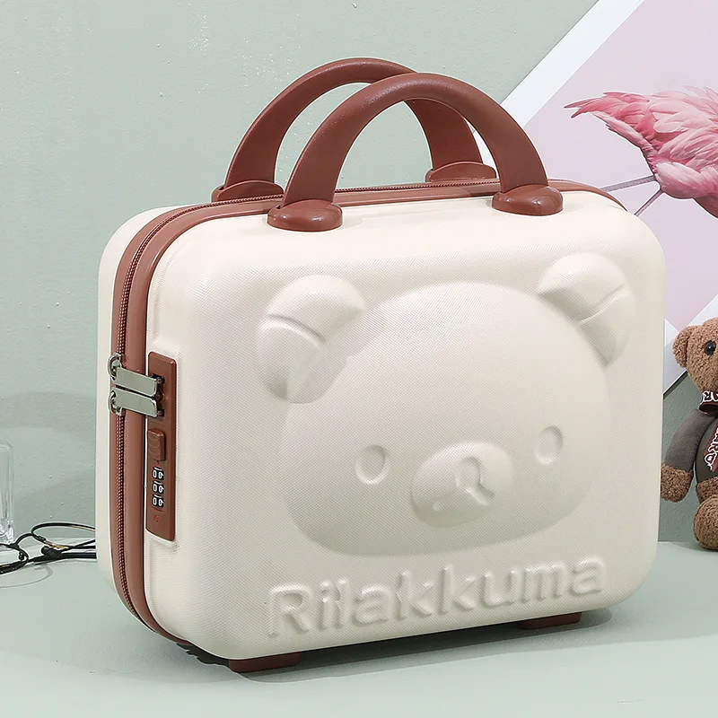 14 Inch Fashion Bear Handheld Storage Makeup Case Portable Zipper Password Lock 6