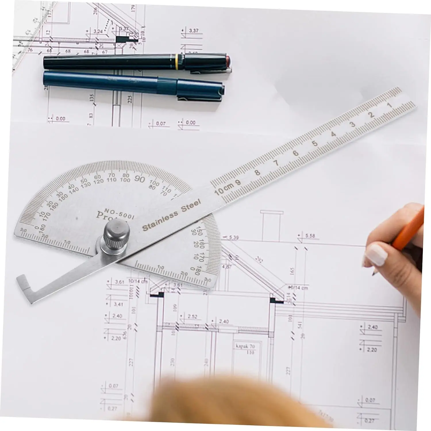 Digital Angle Protractor Angle Protractor Angle Measuring Tool Carpenter Measuring Tool Woodworking Measuring Tool 0-180 &deg; Round Head Protractor Stainless Steel Angle Gauge Woodworking Angle Gauges