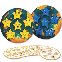 Star Expression Matching Puzzles Montessori Toys Social Board Games Emotion Puzzles Face Change Educational Wooden Toys for Kids 1