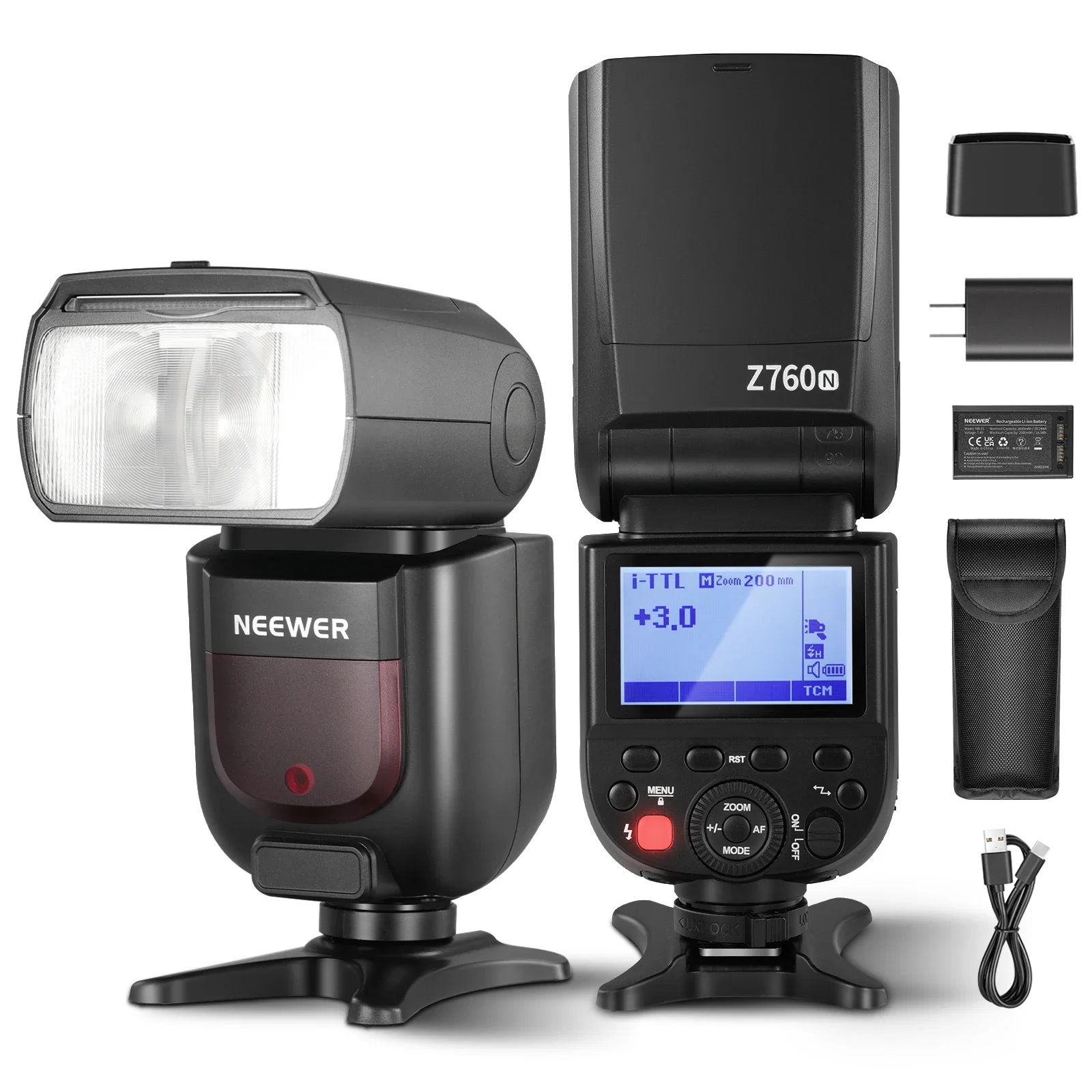 

NEEWER Z760-N TTL Camera Flash Speedlite Compatible With Nikon DSLR, 76Ws GN60 2.4G 1/8000s HSS Speedlight, TCM Conversion,