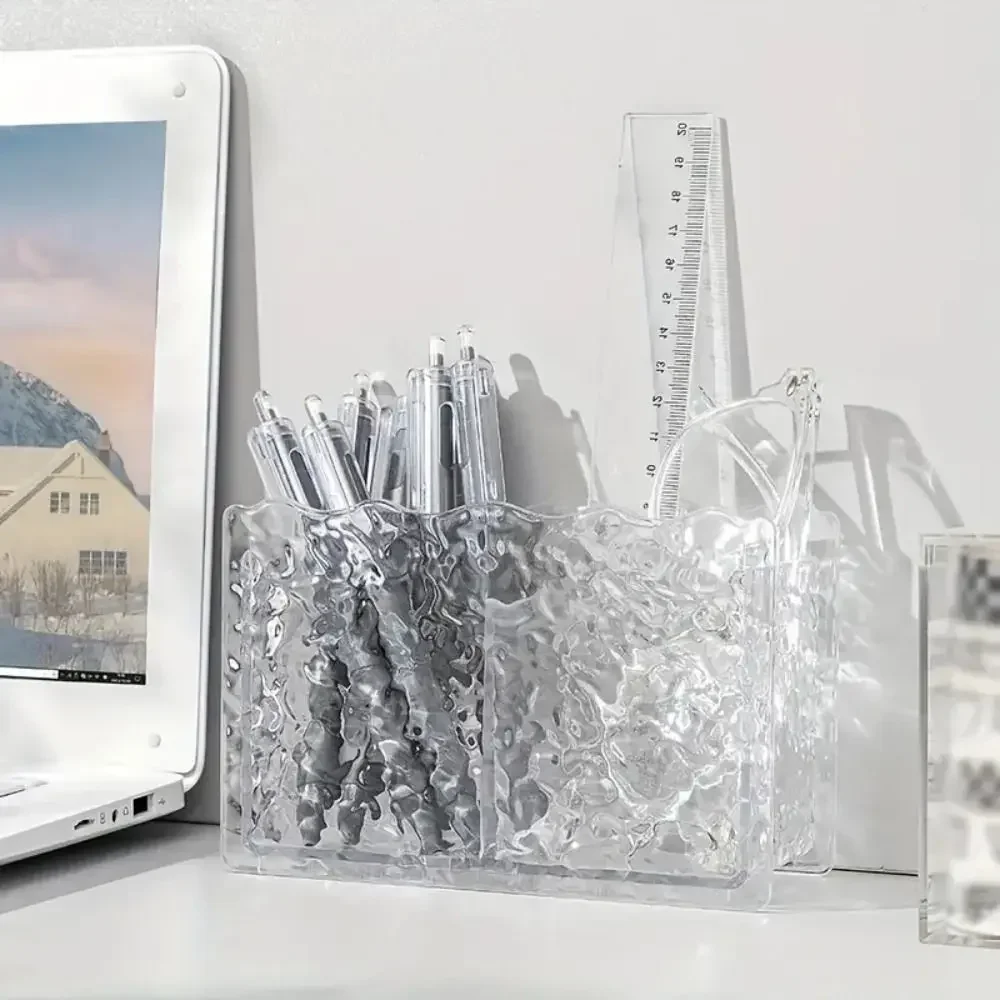 Transparent Eyebrow Pencil Brush Holder Glacier Pattern Acrylic Organizer for Cosmetics Makeup Storage Boxes Brush Containers 5