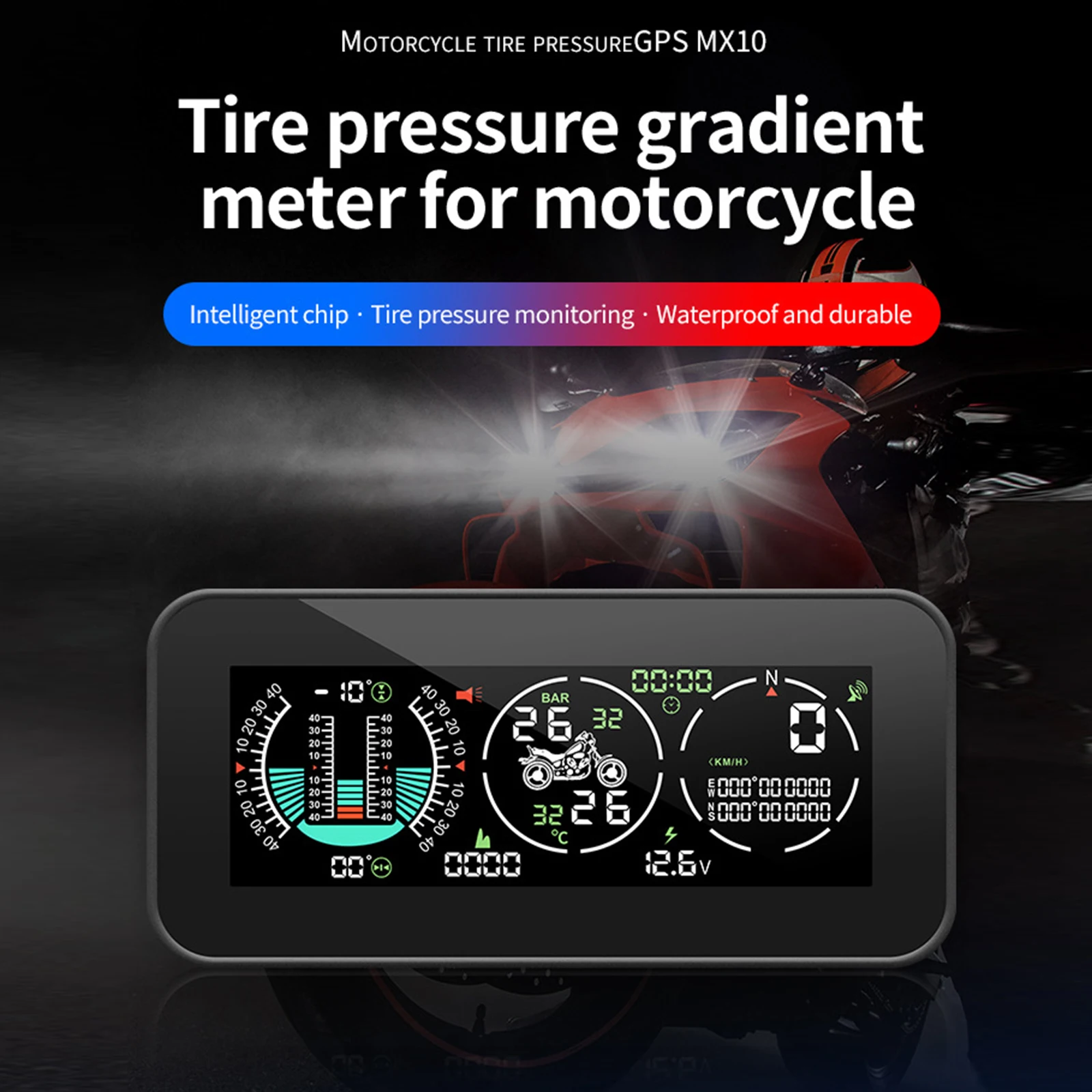 

GPS Navigation for Motorcycle Heads-up Display Speedometer Navigator Display Motorcycle Tire Pressure Monitor System