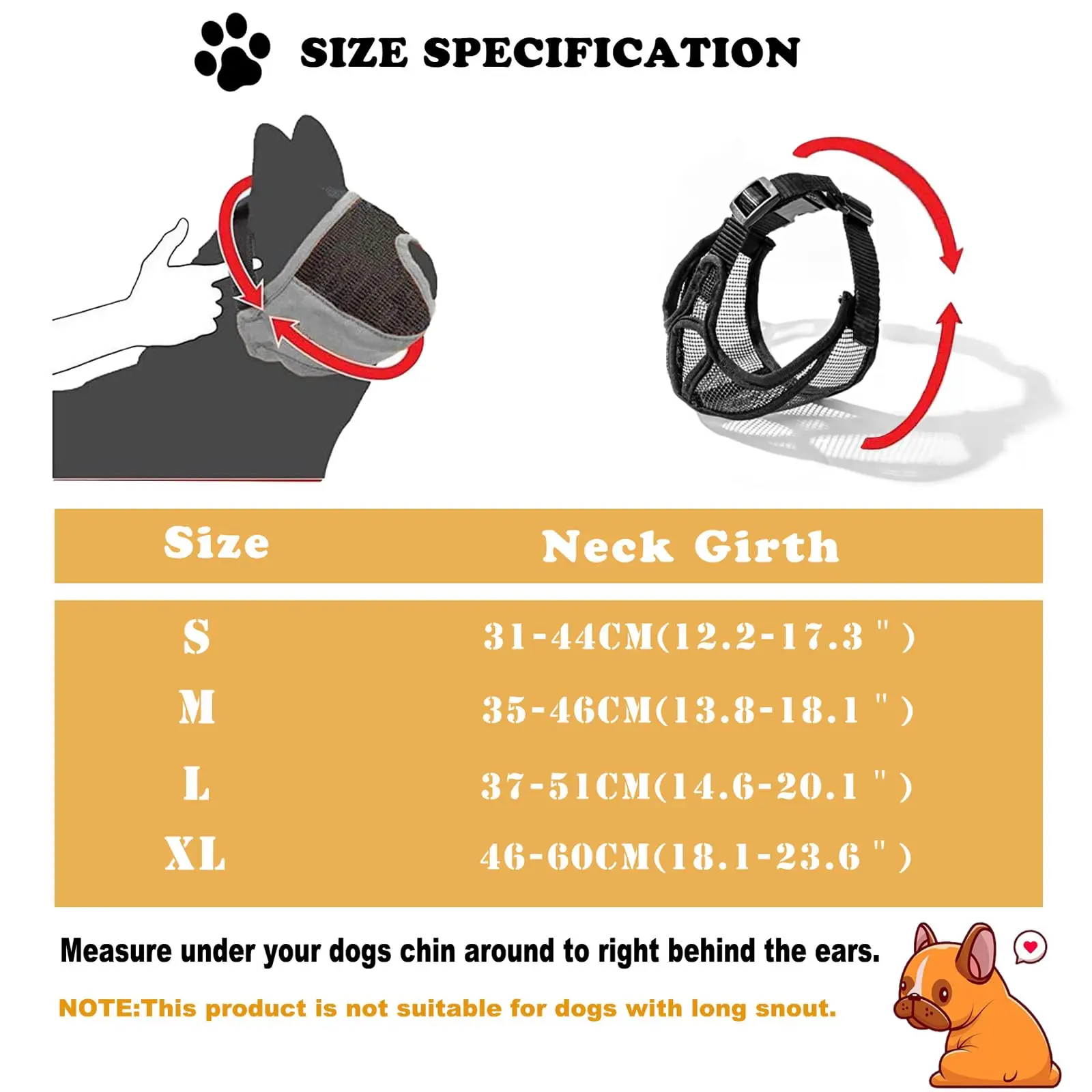 Short Snout Dog Muzzle Mesh Adjustable Breathable Anti Biting Bulldog Short Snout Muzzle for Dogs Bulldog Mouth Muzzle 6