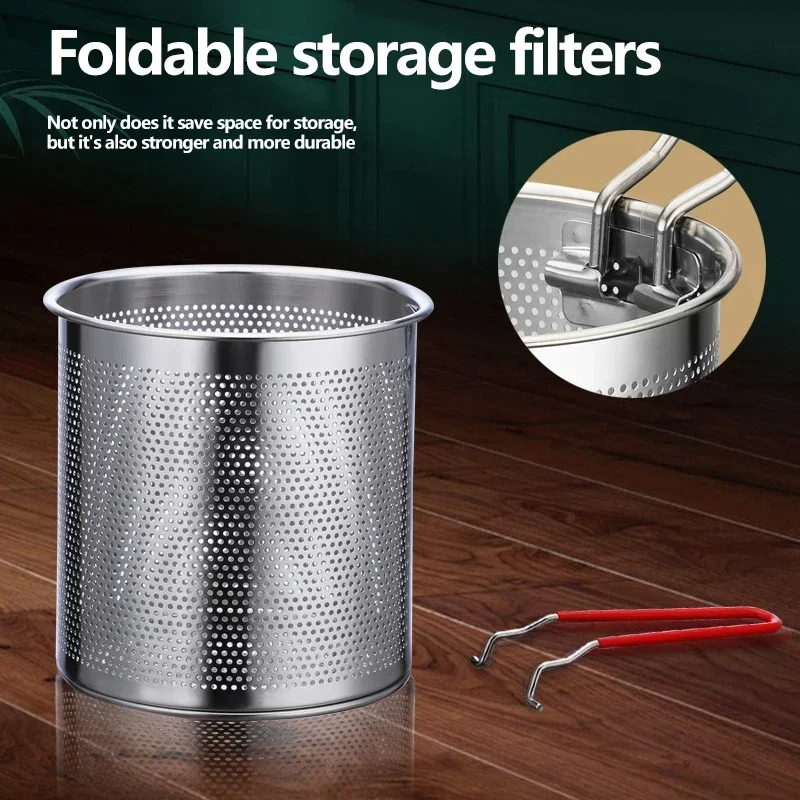 304 Stainless Steel Frying Pan and Frying Pan Set, Japanese Tempura Chicken Basket Cooking Tool  Cooking Pots Set