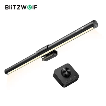 BlitzWolf BW-CML5 모니터 라이트 바, 터치 무선 원격 이중 제어 눈 보호, 눈부심 방지, USB 독서등, 300-1000Lux