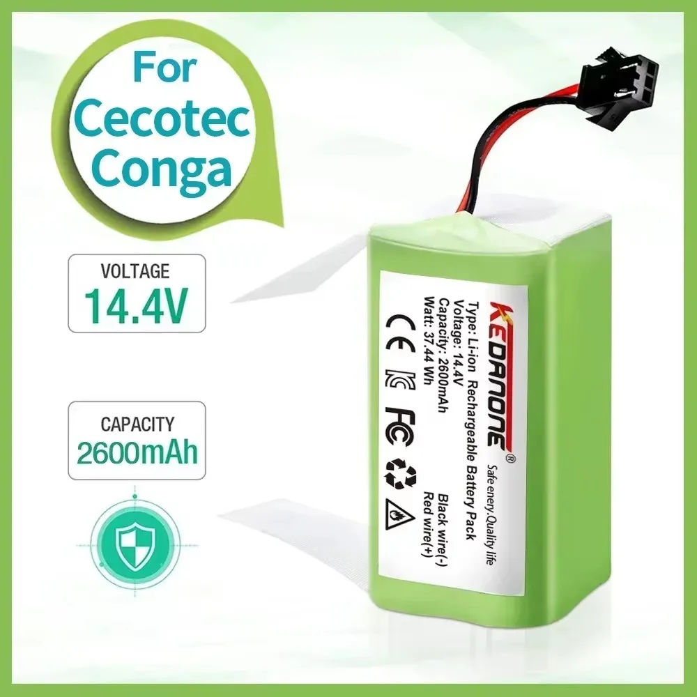 Power Tool Battery Rechargeable Battery Vacuum Cleaner Battery Battery Replacement bater&iacute;a conga 1090 990 950 cecotec 14.4V 4.0Ah Li-ion battery for Ecovacs Deebot DN621 601/605 Eufy RoboVac 35C Panda i7 V710
