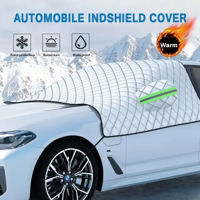 Winter Car Front Windscreen Cover Windshield Sunshade with Earmuffs  Universal Automobile Anti Snow Frost Ice Shield Dust Protect - AliExpress