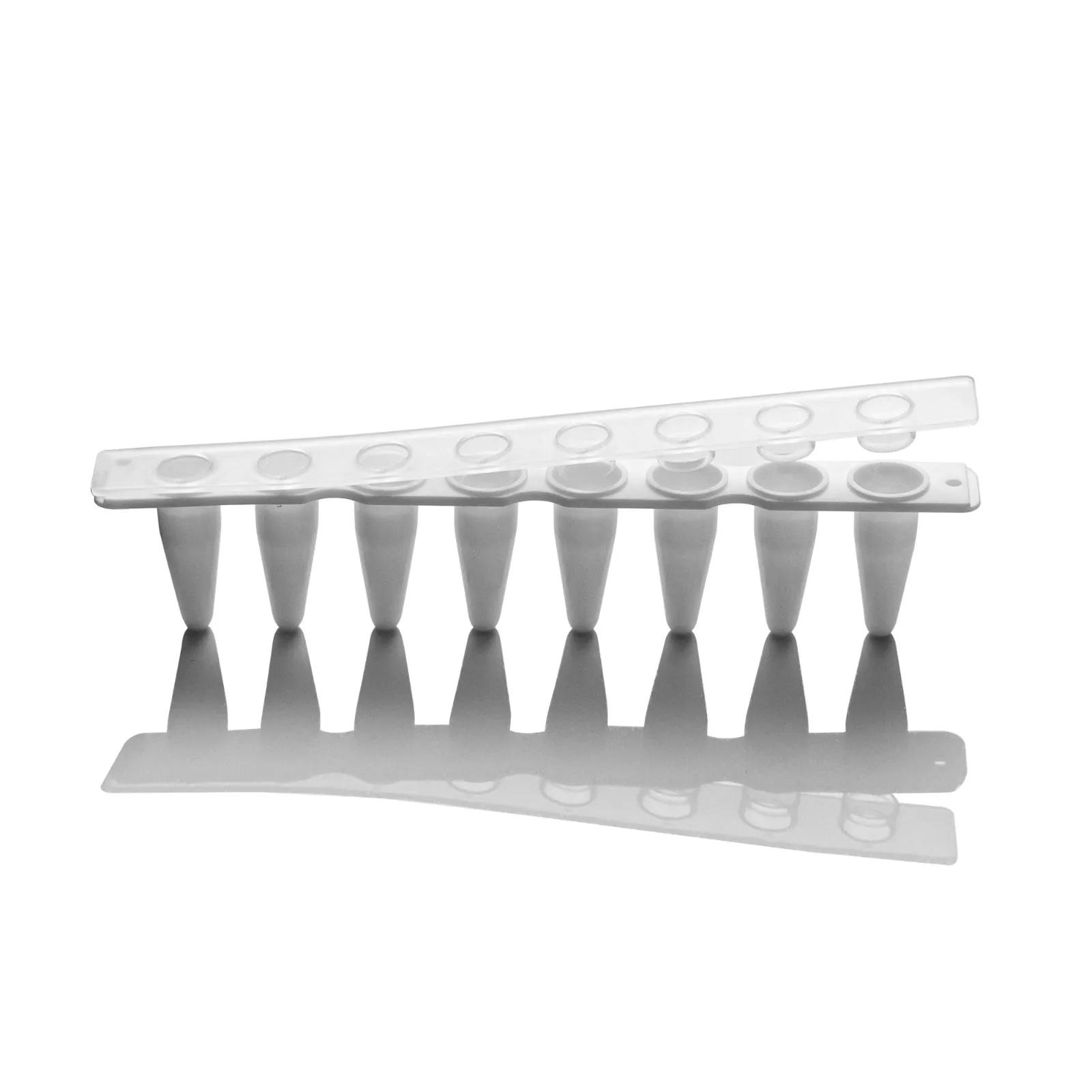 PCR Tubes 0.1ml PCR 8-Centrifuge Tube Strips With Cover Porcelain White Micro Plastic Tube Straight row