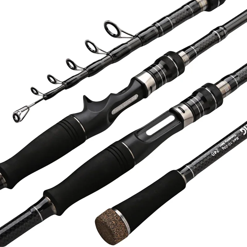 

1.8M 2.1M 2.4M 2.7M 3M Baitcasting Spinning Fishing Rod Ultralight Carbon Fiber Portable Telescopic Fishing Pole for Trout Carp