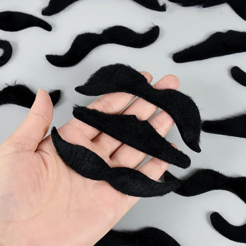 Description Picture 5 of item48PCS Black Fake Moustache Funny Beard Wedding Birthday Party Performance Photobooth Props Halloween Costume Cosplay Mustache
