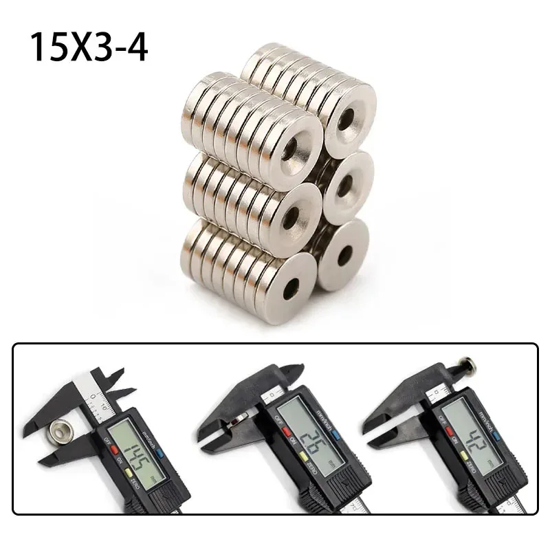 15x3mm Hole Neodymium Countersunk Magnets-Super Strong Disc Magnets for DIY, Whiteboards, Crafts & Home Organization 5/10/20PCS