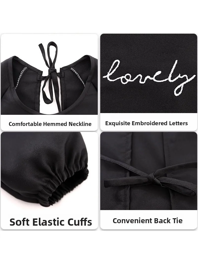 Kitchen Apron Set Long Sve Printed Waistcoat Workwear Faionable Adult Canvas Apron Anti-Stain Home Use Cleaning Tools