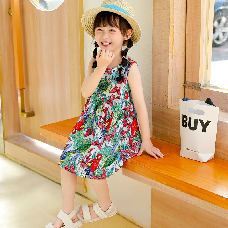 

2024 Princess Vest Skirt, Big Girl Girl Cotton Silk Dress, Cotton Silk Fashionable Summer Dress, Little Girl, Children