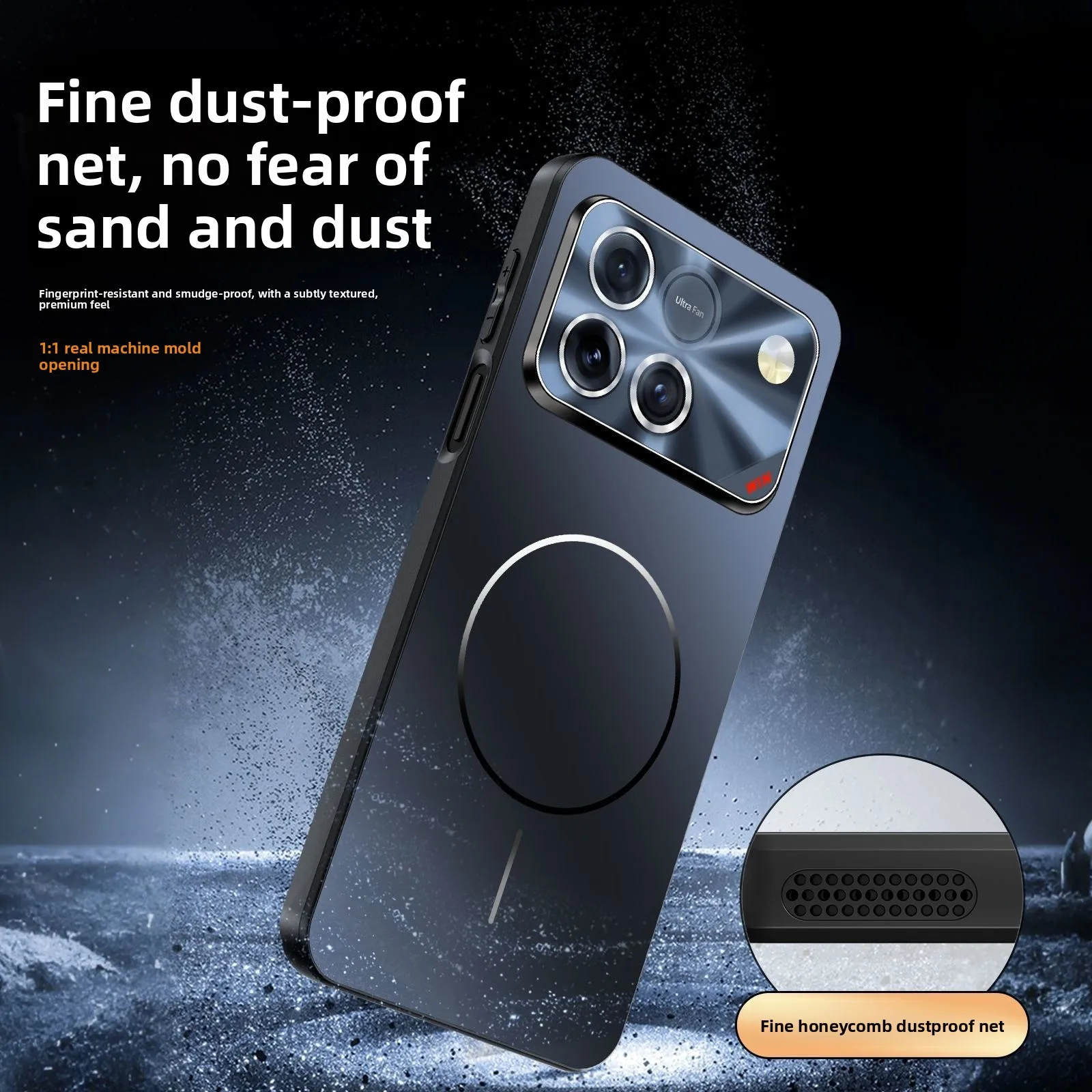 Luxury Magnetic Laser Frosted Full Coverage Acrylic Case with Shockproof Bumper