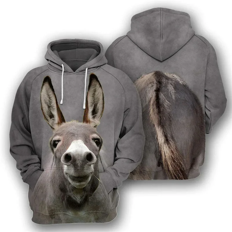 thumbnail image 1 of Sudadera con capucha con estampado de oveja, alpaca, toro y caballo para hombre, sudadera con capucha de manga larga con estampado 3D de animales, abrigo con capucha de gran tamaño para la calle, 1 of 4