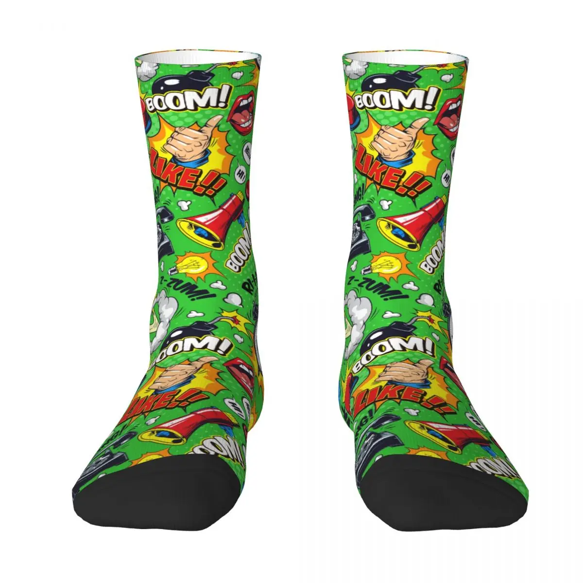 

Colorful Like Boom Retro Comic Bright Art Sock Socks Men Women Polyester Stockings Customizable Sweetshirt