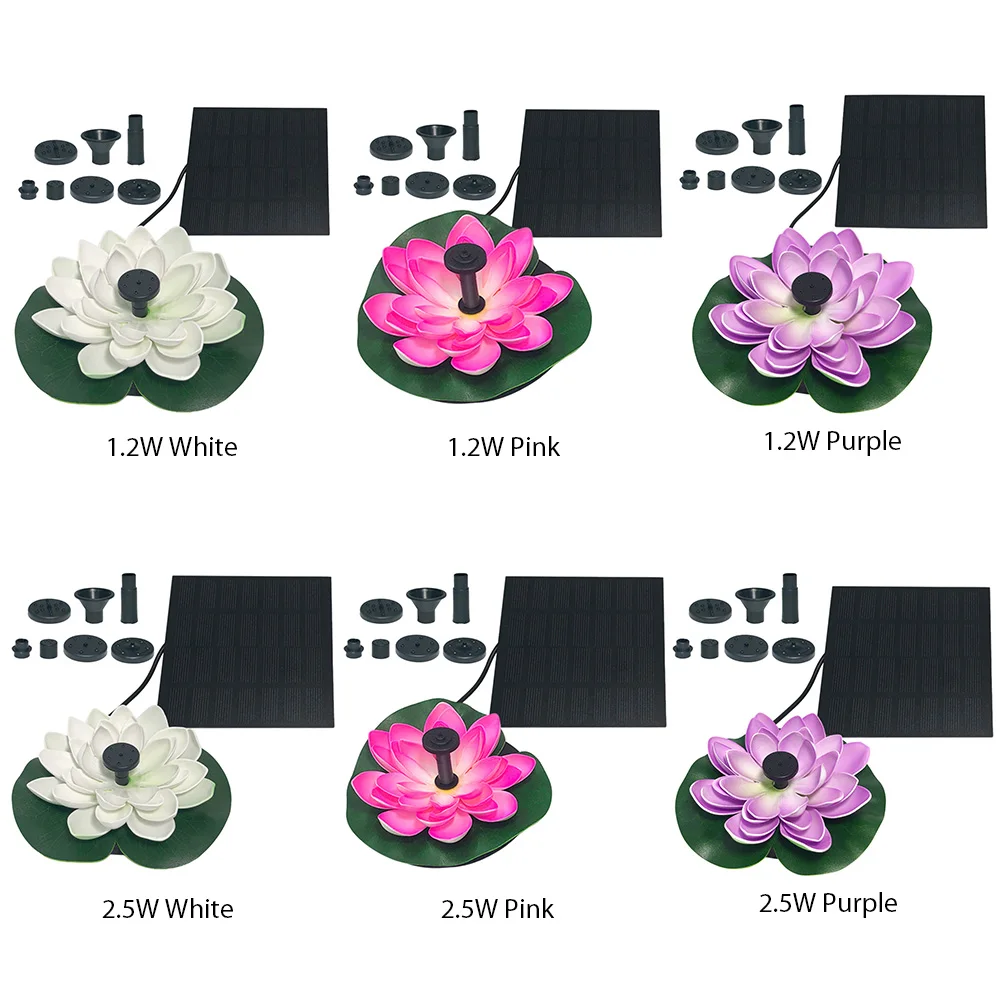 Solar Powered Lotus Shape Garden Fountain for Pond Decoration