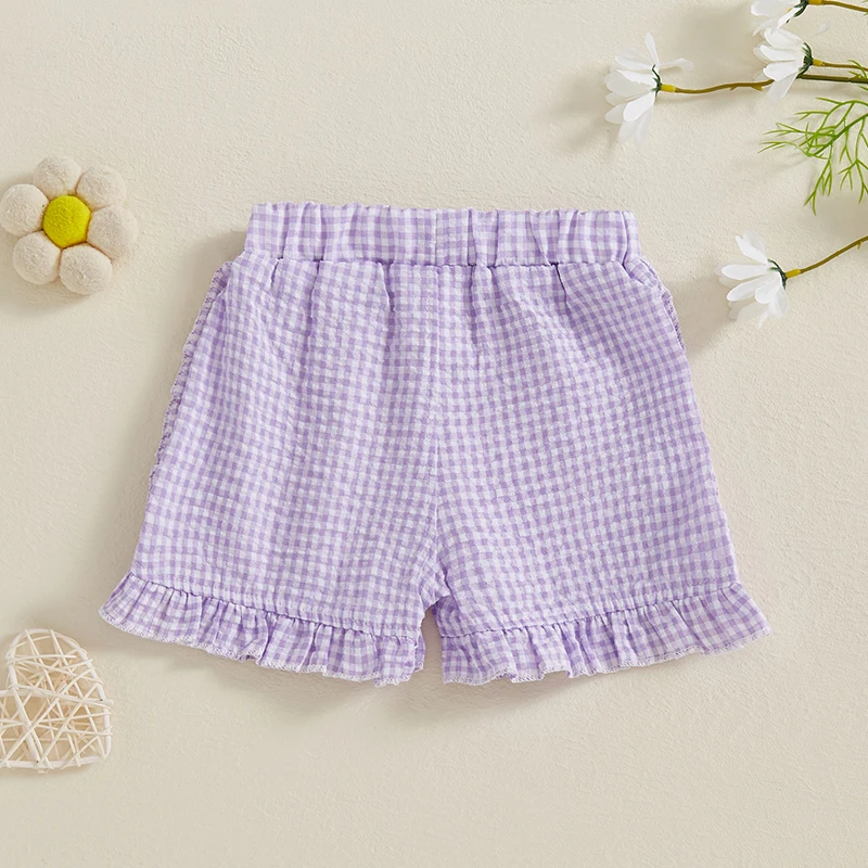 Kids Shorts 0-4Y Newborn Baby Shorts Kawaii Plaid Print Toddler Bloomers PP Pants Cotton Linen Fashion Comfortable Girls Shorts for Summer