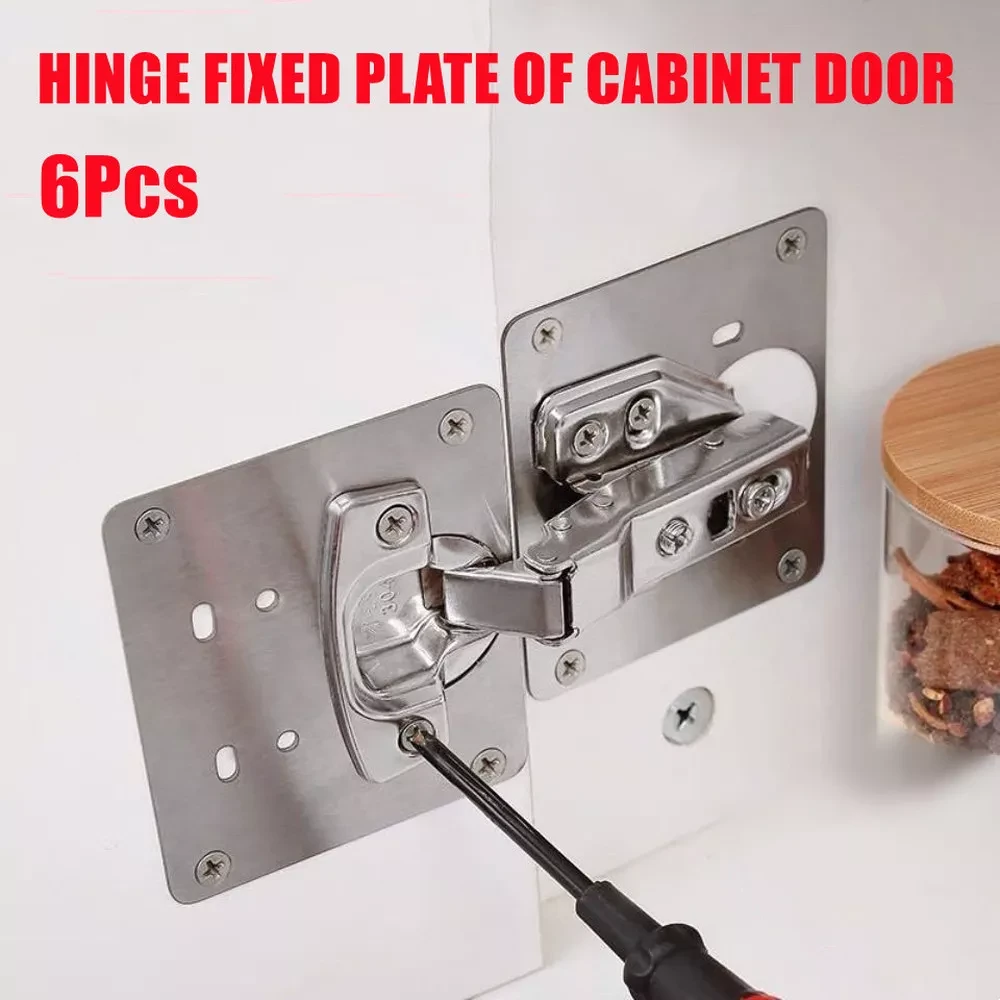 Kitchen Cupboard Door Hinge Repair Kit Plates Resistant Steel