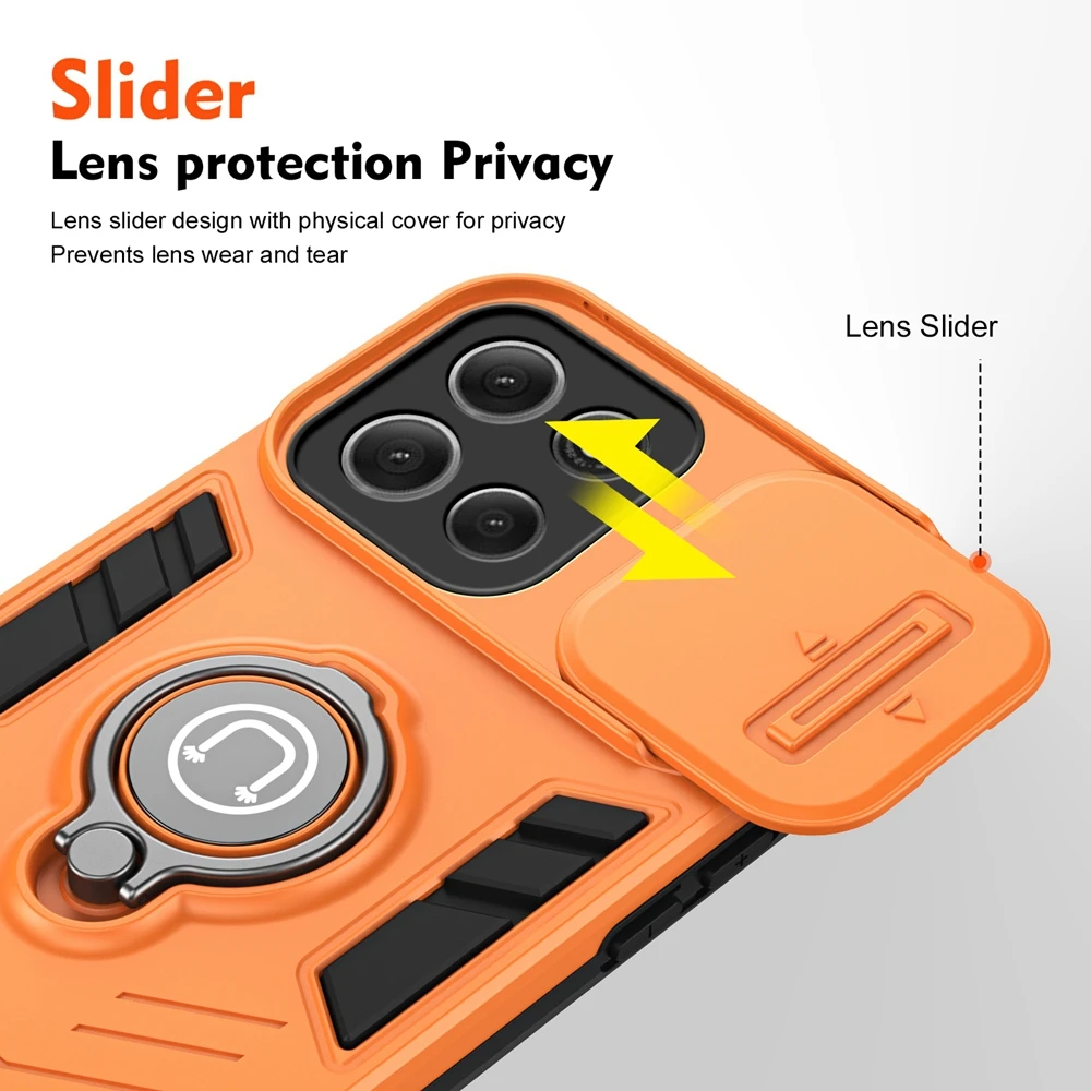 Enhanced Armor  Case with Magnetic Holder and Lens Protector Cover