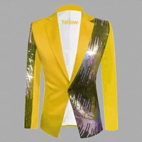 2024 New Navy Blue/Royal Fashion Sequin Performance Jackets for Men, Eight Color Nightclub Stage Singer Casual Blaser Masculino, 2