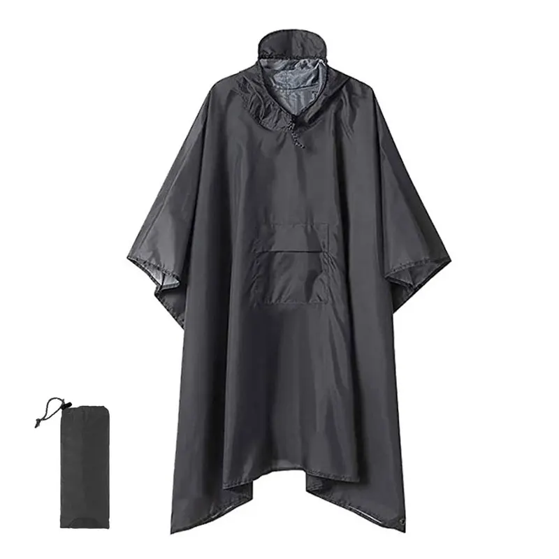 3 in 1 Raincoat Portable Multifunctional Outdoor Hooded Rain Poncho Hiking Poncho Raincoat Waterproof Outdoor Camping Tent Mat waterproof raincoat