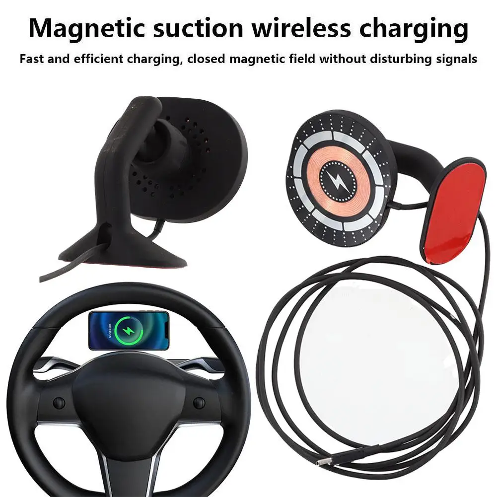 

1pcsMagnetic Wireless Car Charger Mount Adsorbable Cellphone Holder For Tesla Model 3 Y 2023 Car Phone Holder Mounts Access P1D6