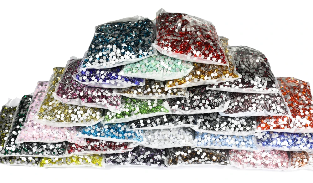 14400 Stück Großhandel Flache Kristalle AB Nicht-Hotfix Strass in Großpackung Glitzer-Kristalle SS3-SS20 für Nägel Hochzeit F0228 – Detail 2