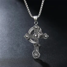 

Gothic Dragon Cross Pendant Necklace Men Punk Stainless Steel Motorcycle Men's Cross Skull Necklace Jewelry Gift Wholesale