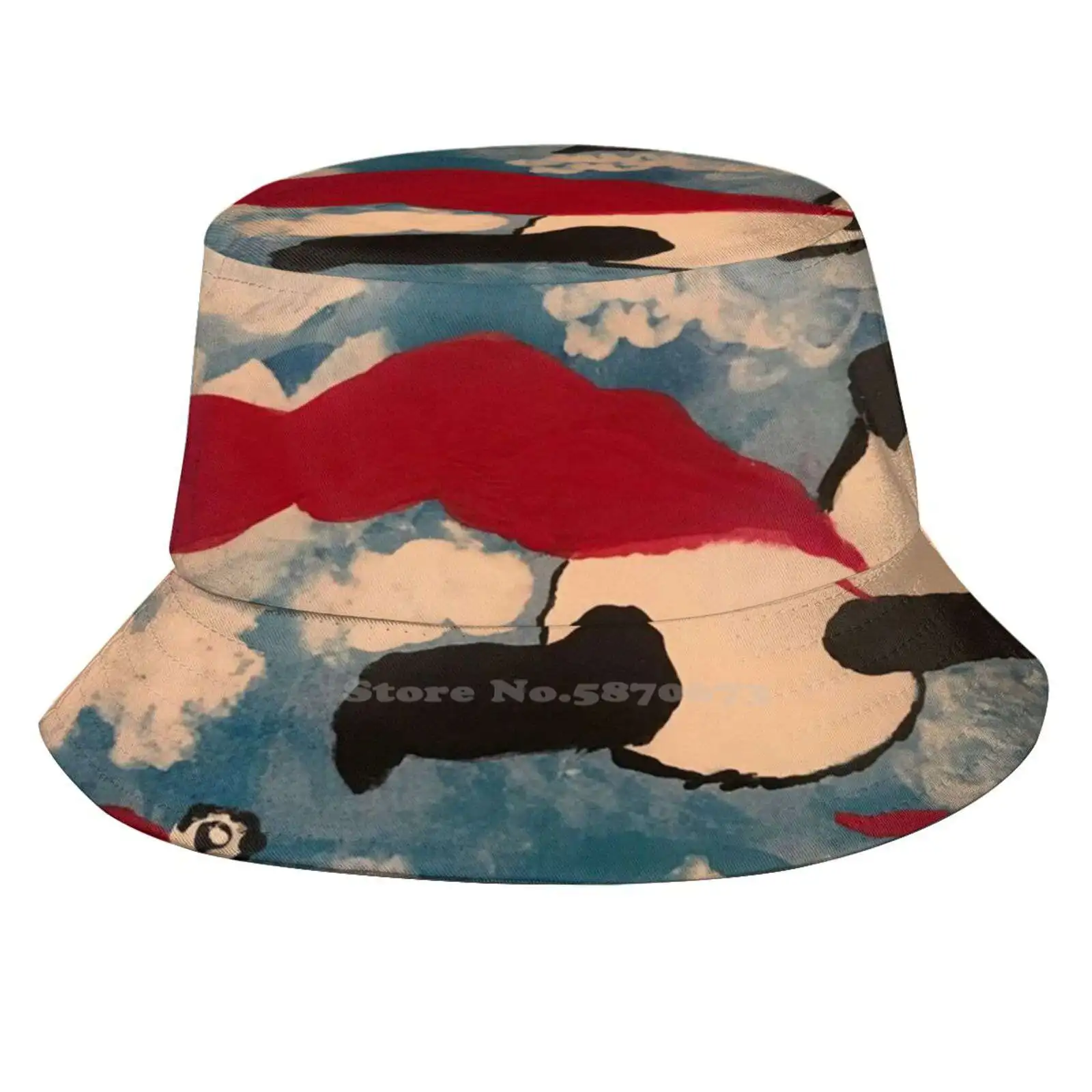 Flying High Unisex Moda Donna Uomo Cappelli A Secchiello Traspiranti Pandemonium Redcape High In Sky Pandas Balloons Blue Sky White